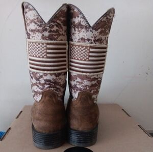 Camo American Flag Cowboy Boots